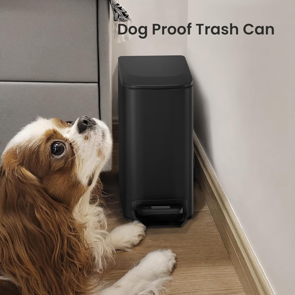 Cesun Small Bathroom Trash Can with Lid Soft Close, Step Pedal, 6 Liter / 1.6 Gallon Stainless Steel Garbage Can with Removable Inner Bucket, Anti-Fingerprint Finish (Matt Black) - Image 8