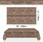 Brown Wooden Table Cloth, Wood Grain Tablecloth Cowboy Theme Party Decorations for Country Wedding Western Themed Party Decorations - Image 3