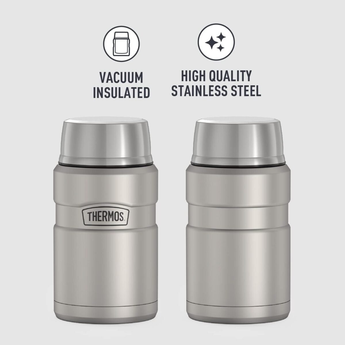 THERMOS Stainless King Vacuum-Insulated Food Jar, 24 Ounce, Matte Steel - Image 3