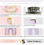 Happy Birthday Banner & Sign - 9ft Pre-Strung No Assembly | Pastel Birthday Decorations for Women, Girls, Boys, Adults, Pets | Party Backdrop, Wall Decor for All Celebrations - Image 4