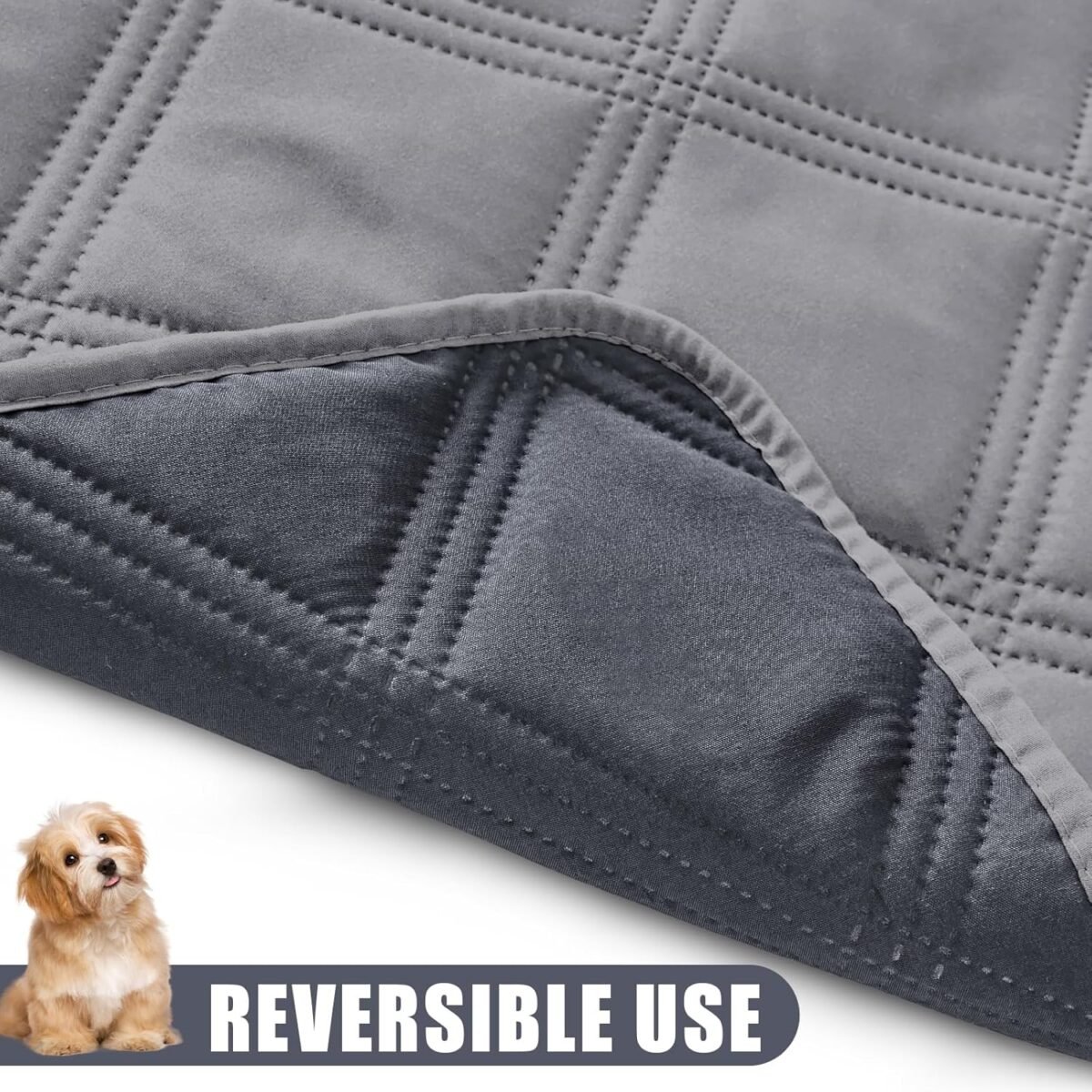 Smiry Waterproof Dog Bed Cover Blanket 30x70, Soft Reversible Pet Blanket, Washable Leakproof Cats Dogs Couch Cover for Sofa, Couch, Furniture, Grey/Dark Grey - Image 4