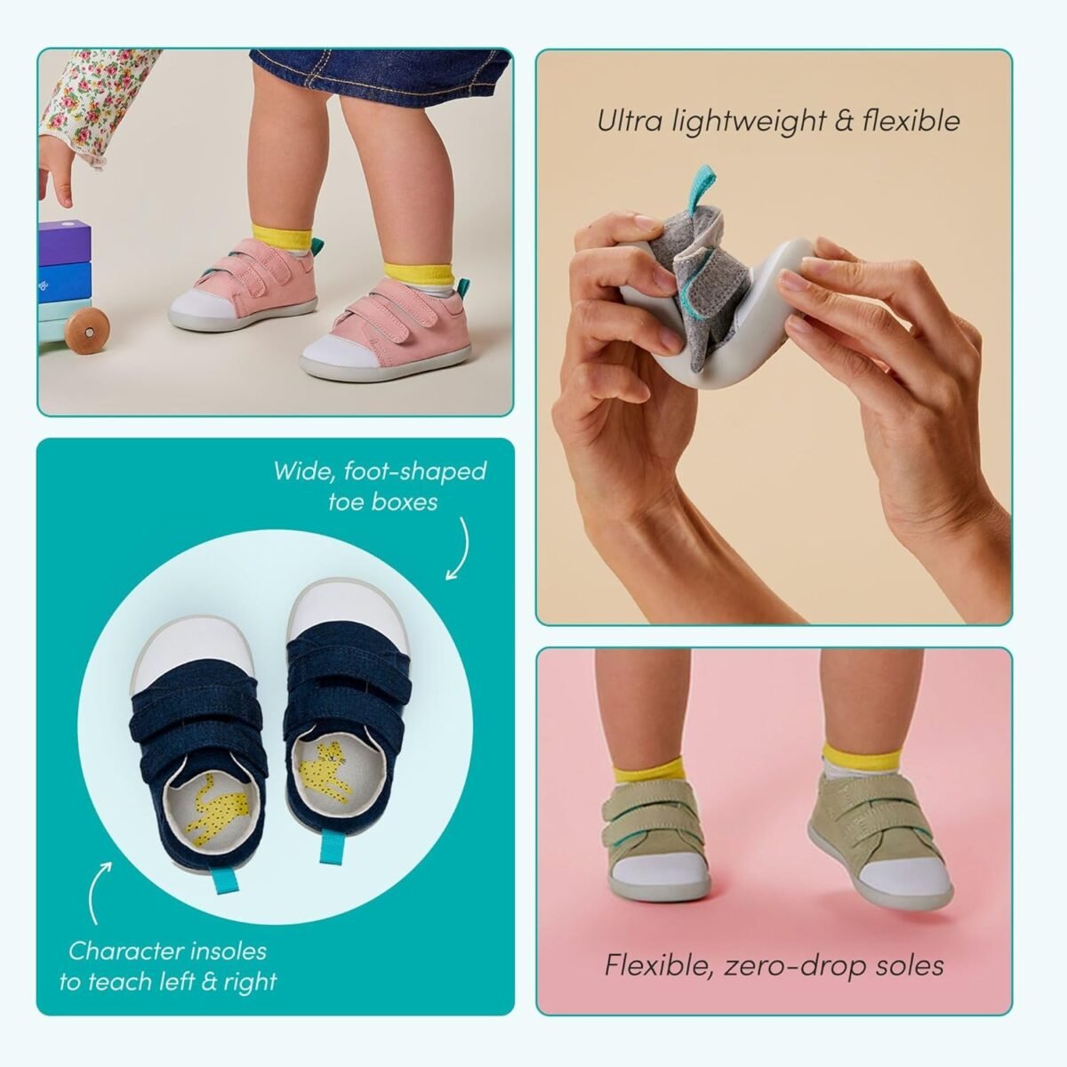 Ten Little First Walker Baby Shoes & Toddler Shoes for Boys & Girls - Lightweight, Breathable Cotton Baby Walking Shoes - Non-Slip, Wide-Feet Walking Shoes for Babies - Image 7