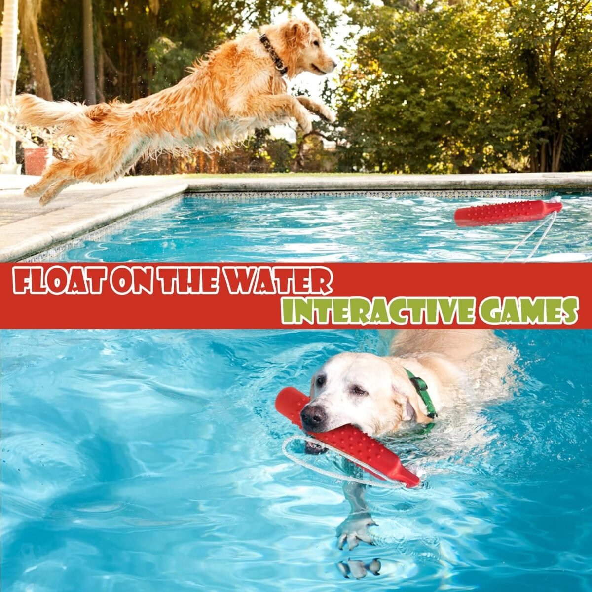 BINGPET Dog Float Bumper Toy,10.8 Inch Large Training Dummy Retrieving Bumpers Summer Pool Toy Tug Game for Large XL Dogs Retriever - Image 3
