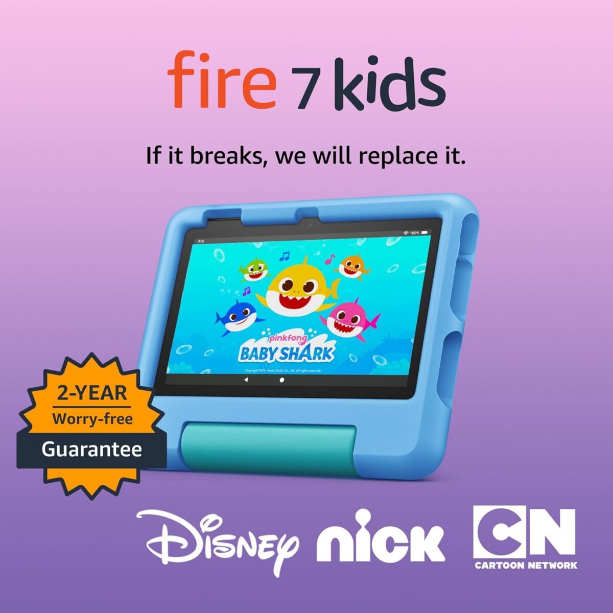 Amazon Fire 7 Kids tablet (newest model) ages 3-7. Top-selling 7" kids tablet on Amazon. Includes ad-free and exclusive content, easy parental controls, 10-hr battery, 16 GB, Blue - Image 2