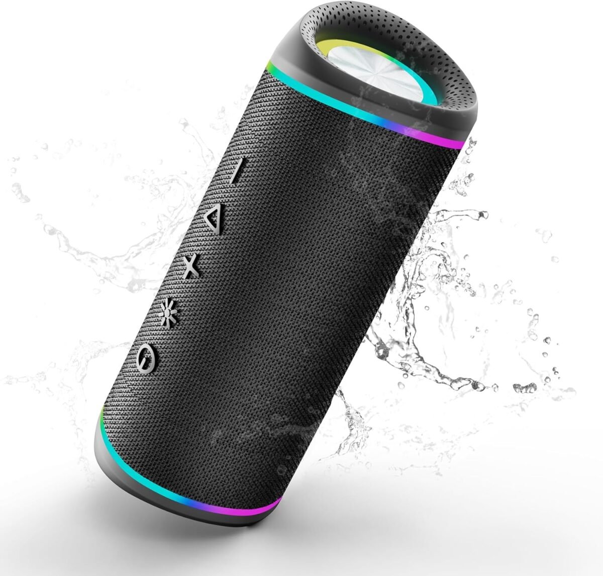 Bluetooth Speaker with HD Sound, Portable Wireless, IPX5 Waterproof, Up to 20H Playtime, TWS Pairing, Bluetooth 5.3, for Home, Party, Beach, Outdoor, Electronic Gadgets, Birthday Gift (Black) - Image 2