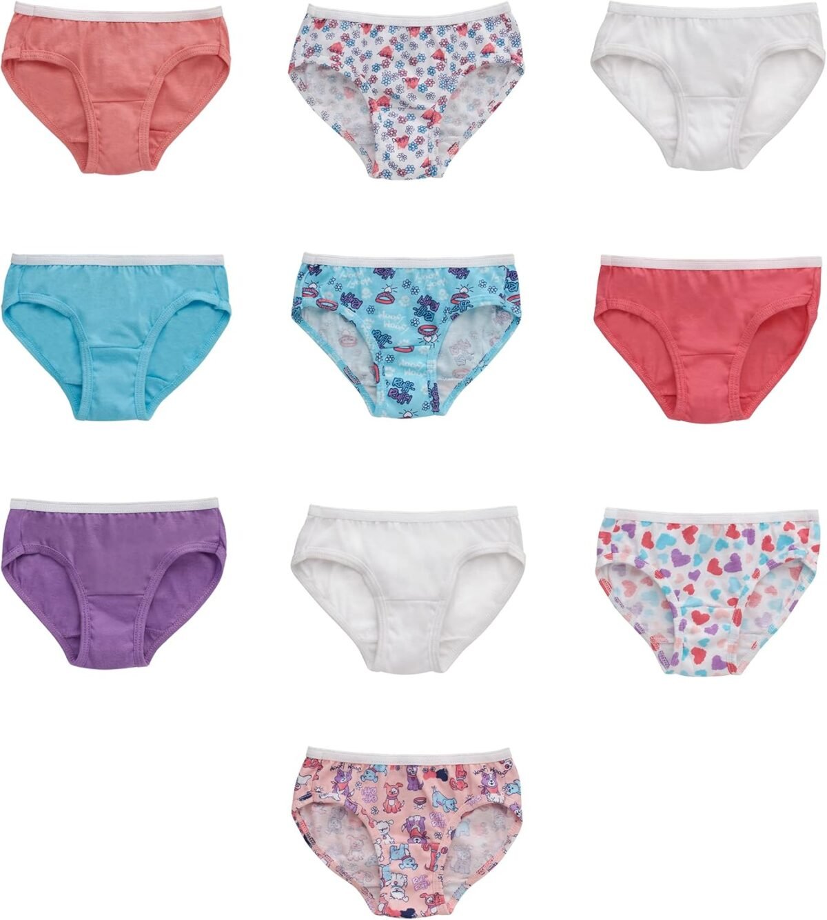 Hanes girls And Toddler Underwear, Cotton Knit Tagless Brief, Hipster, and Bikini Panties, Multipack (Colors May Vary) - Image 2