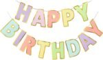 Happy Birthday Banner & Sign - 9ft Pre-Strung No Assembly | Pastel Birthday Decorations for Women, Girls, Boys, Adults, Pets | Party Backdrop, Wall Decor for All Celebrations - Image 2