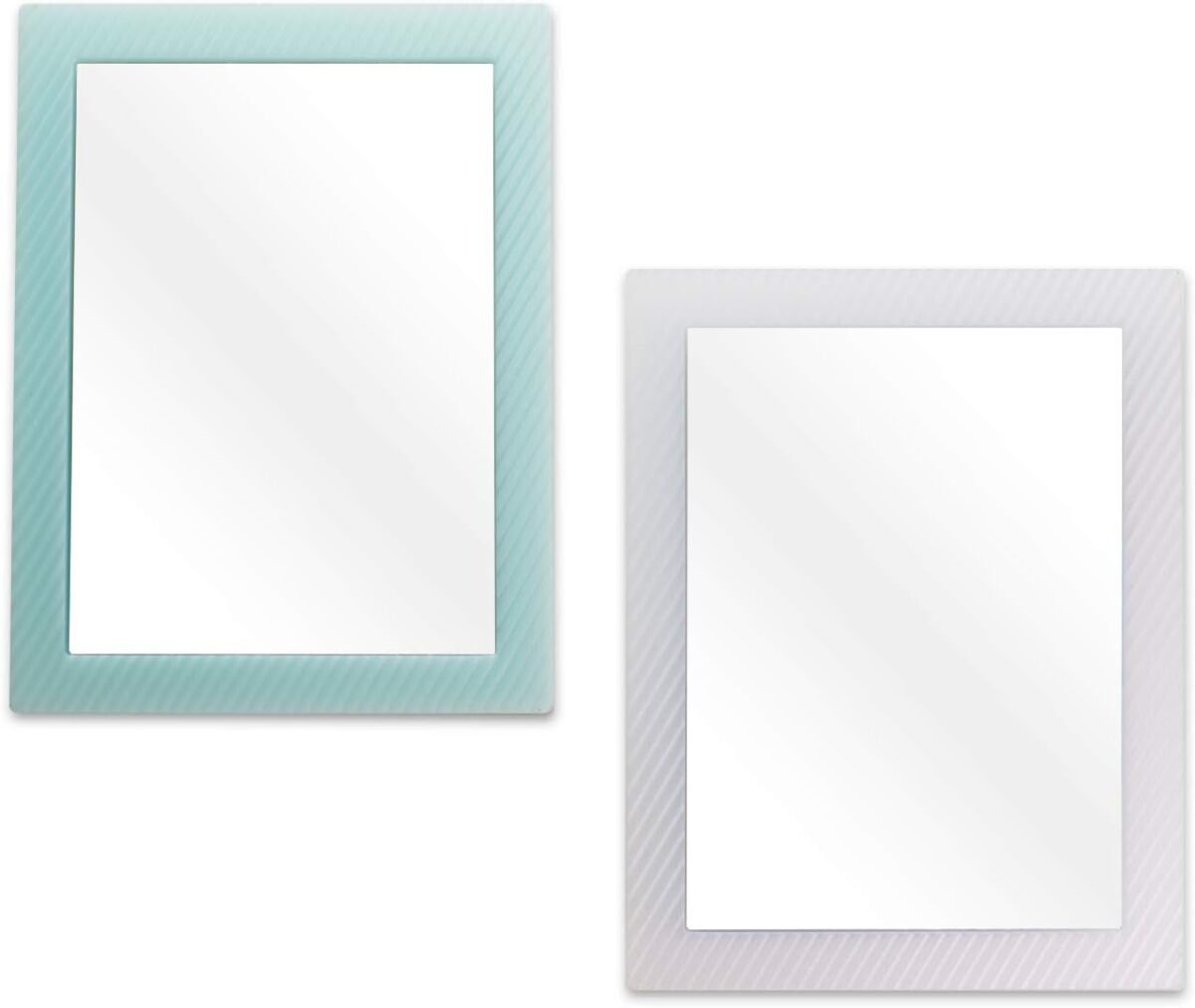2 Pack Magnetic Locker Mirror for School Locker, Refrigerator, Office Cabinet, 6.3" x 4.8", Locker Accessories Rectangular Mirror (Soft Mint and White) - Image 2